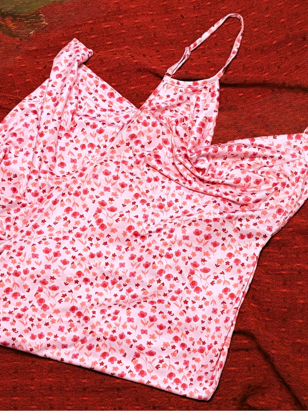 Floral Print Pink Scarf or Fabric Accessory